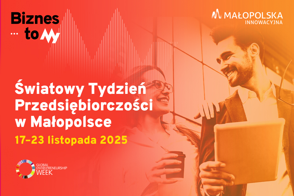 Baner światowego Tygodnia Przedsiębiorczości.